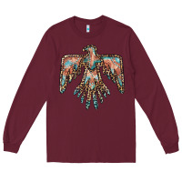 Burgundy thunderbird leopard leather Long Sleeve Tee - BarkalooDesign