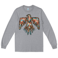 Heather Grey thunderbird leopard leather Long Sleeve Tee - BarkalooDesign