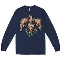 Navy thunderbird leopard leather Long Sleeve Tee - BarkalooDesign