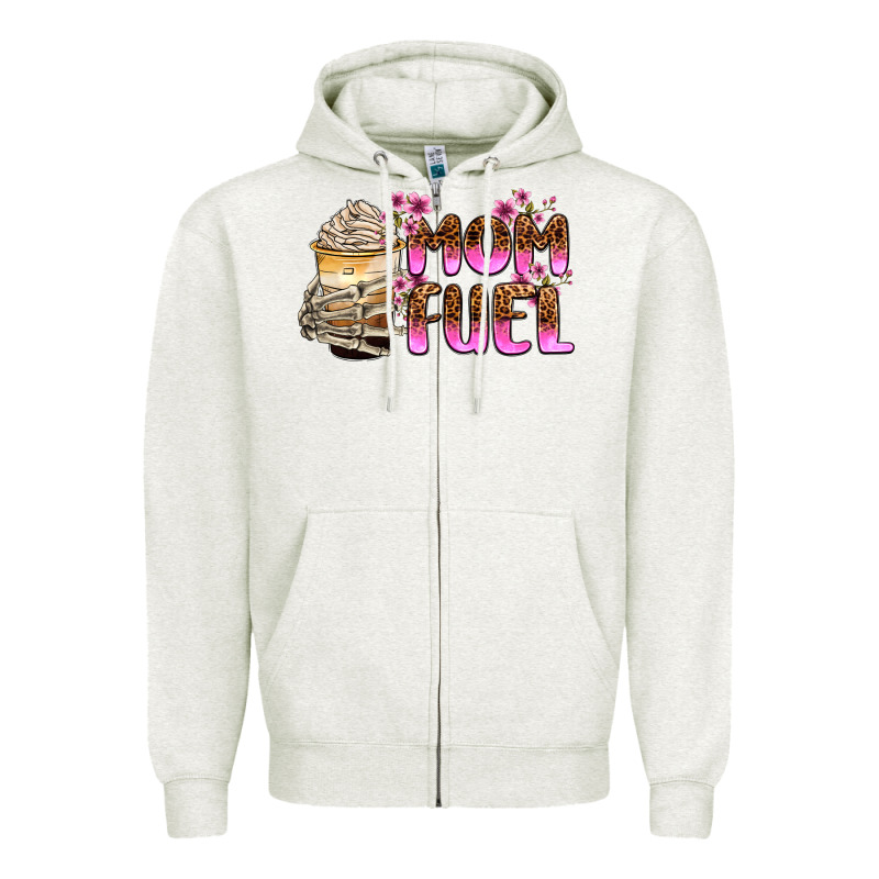 Mom Fuel Zipper Hoodie by Zillion Design Studio | Teevron
