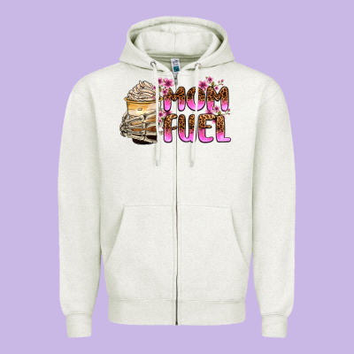 Mom Fuel Zipper Hoodie Designed By Zillion Design Studio