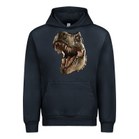 Navy Tyrannosaurus T Rex Face Urban Hoodie - LillyAllenDesigns
