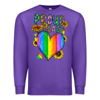 Purple proud dad love Premium Sweatshirt - CowhideDigitalArt