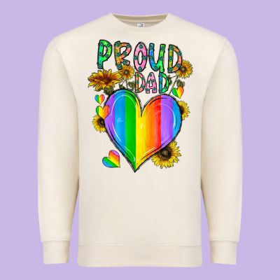 Proud Dad Love Premium Sweatshirt Designed By Cowhidedigitalart