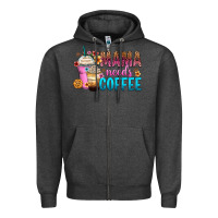 Charcoal Heather mama needs coffee Zipper Hoodie - Zillion Design Studio