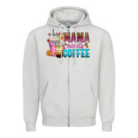 Dove Grey mama needs coffee Zipper Hoodie - Zillion Design Studio