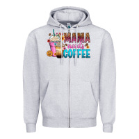 Heather Grey mama needs coffee Zipper Hoodie - Zillion Design Studio