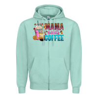 Seafoam mama needs coffee Zipper Hoodie - Zillion Design Studio
