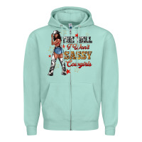 Seafoam the heel i wont sassy cowgirls Zipper Hoodie - texasbilliewilder
