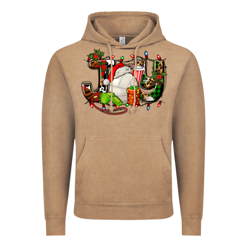 Joy With Volleyball And Santa's Hat Vintage Hoodie by AdoDesignShop | Teevron