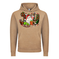 Vintage Coffee joy with volleyball and santa's hat Vintage Hoodie - AdoDesignShop