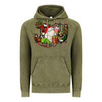 Vintage Olive joy with volleyball and santa's hat Vintage Hoodie - AdoDesignShop