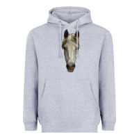 Heather Grey horse head Heavyweight Hoodie - RanaPortraitStore