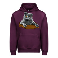 Mauve Wine Scottish Fold Urban Hoodie - LillyAllenDesigns