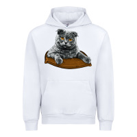 White Scottish Fold Urban Hoodie - LillyAllenDesigns