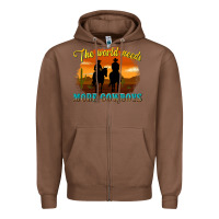 Chestnut the world needs more cowboys Zipper Hoodie - texasbilliewilder