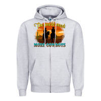 Heather Grey the world needs more cowboys Zipper Hoodie - texasbilliewilder