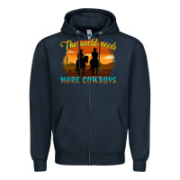 Navy the world needs more cowboys Zipper Hoodie - texasbilliewilder