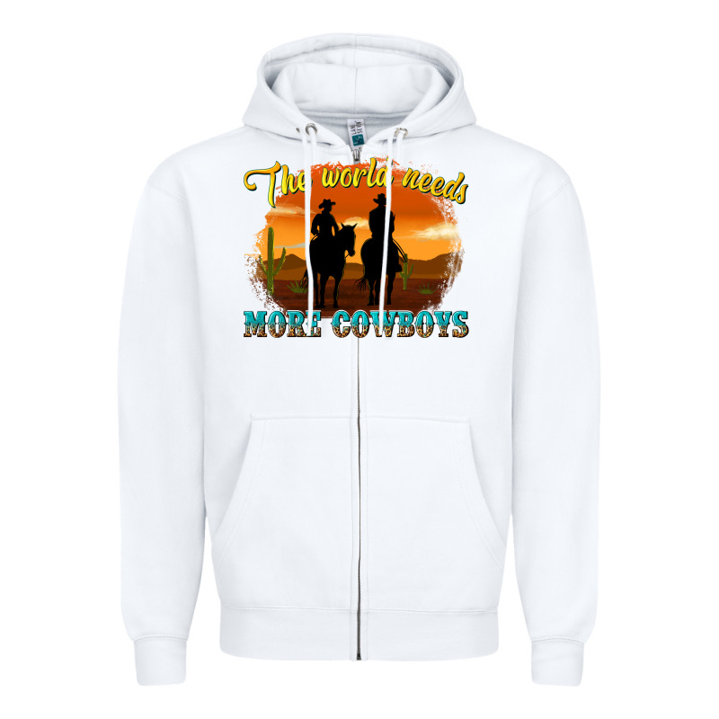 The World Needs More Cowboys Zipper Hoodie by texasbilliewilder | Teevron