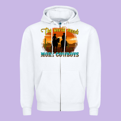 The World Needs More Cowboys Zipper Hoodie Designed By Texasbilliewilder