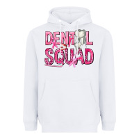 White Dental Squad with Teeth Heavyweight Hoodie - texasbilliewilder