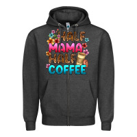 Charcoal Heather half mama half coffee Zipper Hoodie - Zillion Design Studio