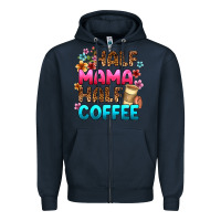 Navy half mama half coffee Zipper Hoodie - Zillion Design Studio