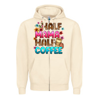 Sandshell half mama half coffee Zipper Hoodie - Zillion Design Studio