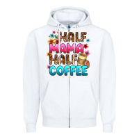White half mama half coffee Zipper Hoodie - Zillion Design Studio