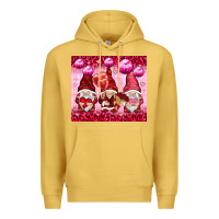 Antique Gold valentines gnomies with leopard Premium Hoodie - NancyCooperArtShop