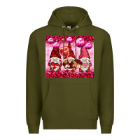 Army Green valentines gnomies with leopard Premium Hoodie - NancyCooperArtShop