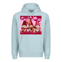 Blue Mist valentines gnomies with leopard Premium Hoodie - NancyCooperArtShop