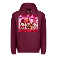 Burgundy valentines gnomies with leopard Premium Hoodie - NancyCooperArtShop