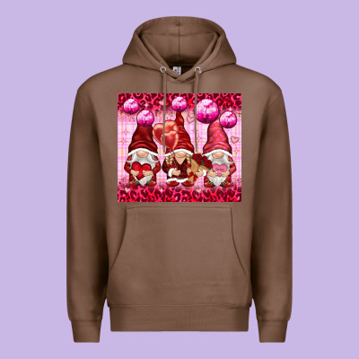 Valentines Gnomies With Leopard Premium Hoodie Designed By Nancycooperartshop
