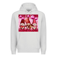 Dove Grey valentines gnomies with leopard Premium Hoodie - NancyCooperArtShop