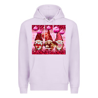 Lilac valentines gnomies with leopard Premium Hoodie - NancyCooperArtShop