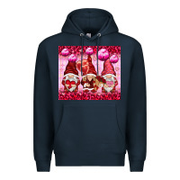 Navy valentines gnomies with leopard Premium Hoodie - NancyCooperArtShop