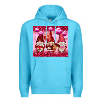 Ocean Blue valentines gnomies with leopard Premium Hoodie - NancyCooperArtShop