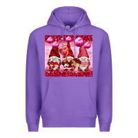 Purple valentines gnomies with leopard Premium Hoodie - NancyCooperArtShop