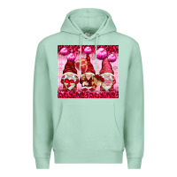 Seafoam valentines gnomies with leopard Premium Hoodie - NancyCooperArtShop