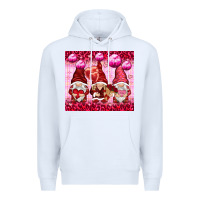 White valentines gnomies with leopard Premium Hoodie - NancyCooperArtShop