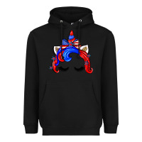 Black 4th of july unicorn Heavyweight Hoodie - Zillion Design Studio