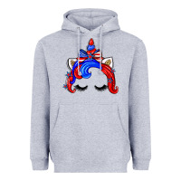 Heather Grey 4th of july unicorn Heavyweight Hoodie - Zillion Design Studio