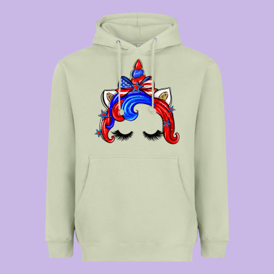 4th Of July Unicorn Heavyweight Hoodie Designed By Zillion Design Studio