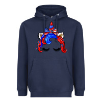 Navy 4th of july unicorn Heavyweight Hoodie - Zillion Design Studio