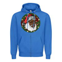 African American Santa Christmas Zipper Hoodie | Teevron