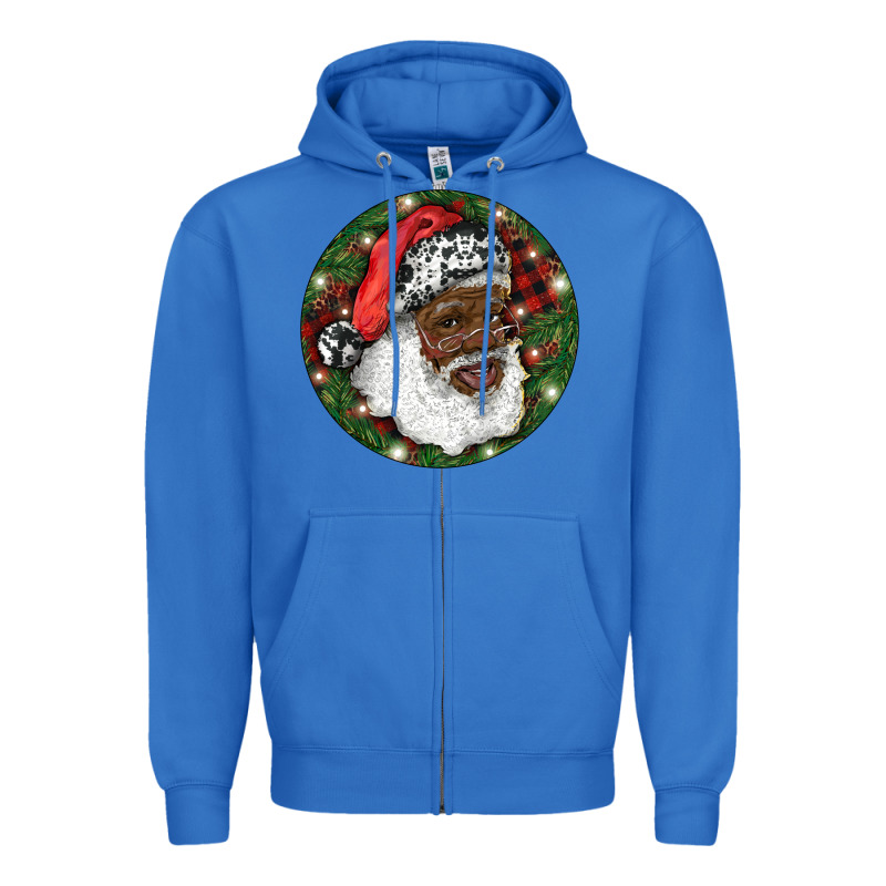 African American Santa Christmas Zipper Hoodie by RanaPortraitStore | Teevron