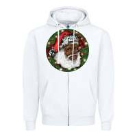 White African American Santa Christmas Zipper Hoodie - RanaPortraitStore
