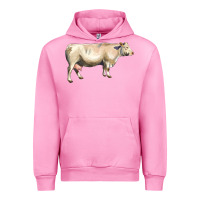 Fuchsia Pink charolais cattle Urban Hoodie - LillyAllenDesigns