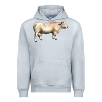 Heather Grey charolais cattle Urban Hoodie - LillyAllenDesigns